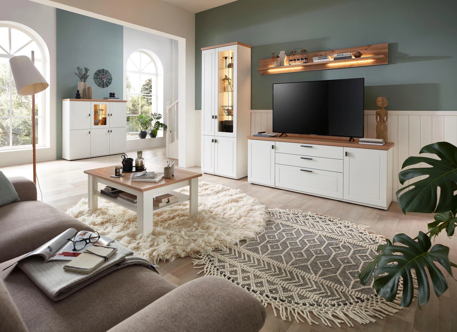 Scandi Design Teppich aus Schurwolle und Wolle