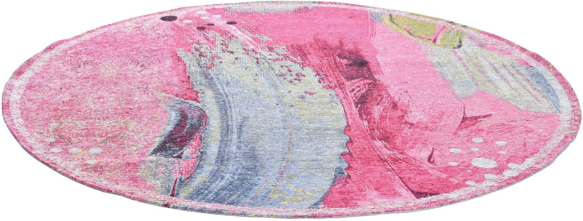 Gino Falcone Teppich Cosima-111 Rosa Rund Jacquard