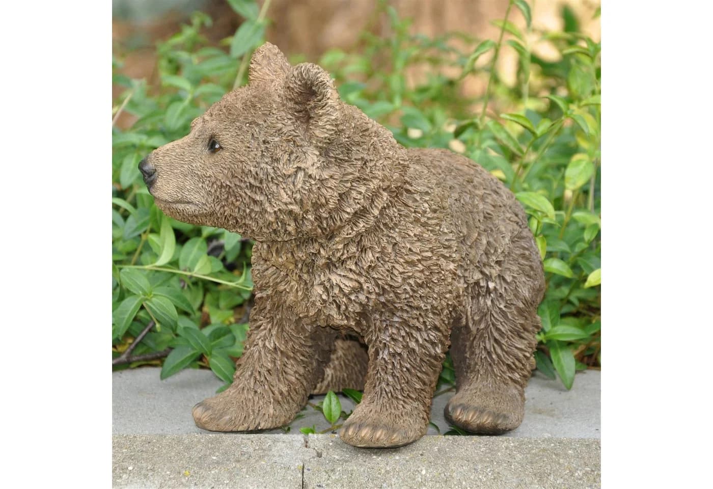 dazikemo Gartenfigur Braunbär Kunststein Handbemalt Wetterfest