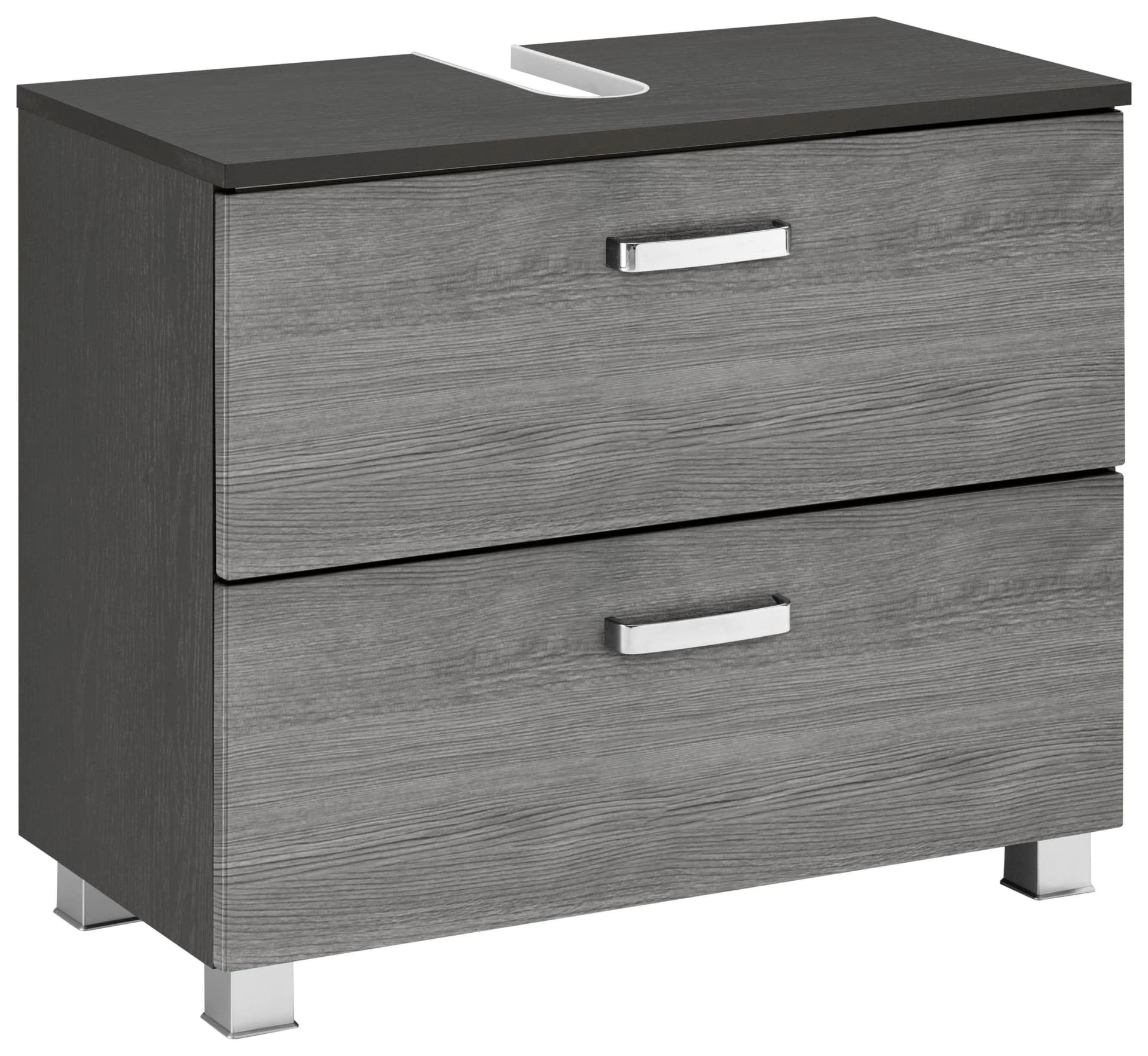 WELLTIME Waschbeckenunterschrank Ravenna Grau Braun Modern