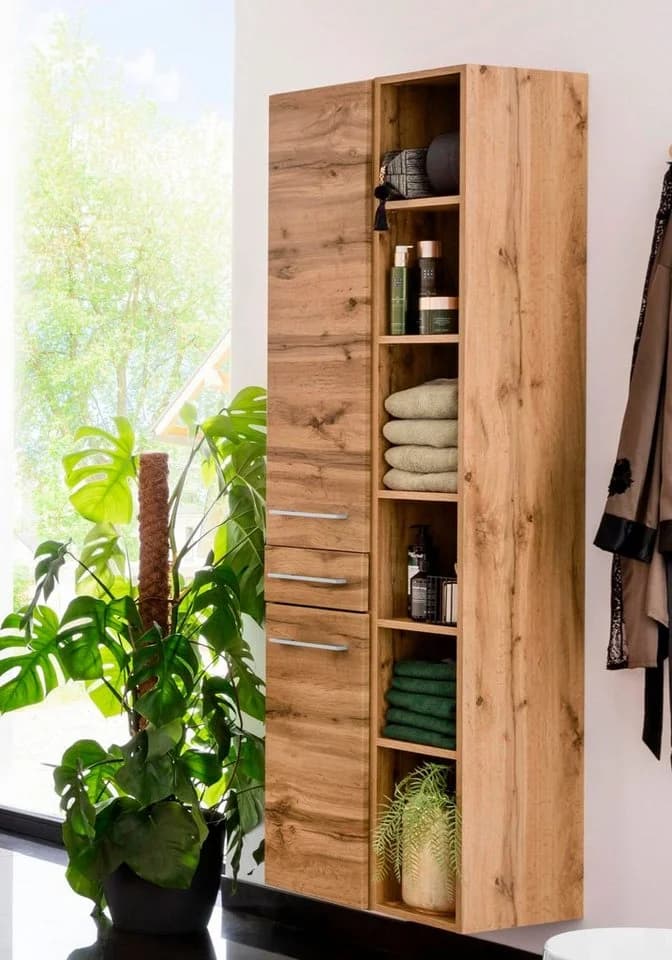 WELLTIME Regal Soria Braun Eichefarben Holzwerkstoff