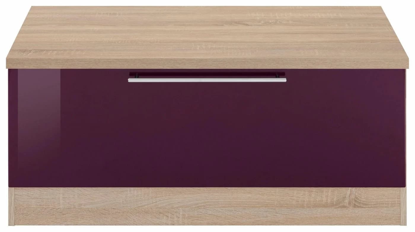 Sitzbank KS-Samos von Kochstation Aubergine Hochglanz Eiche Sonoma