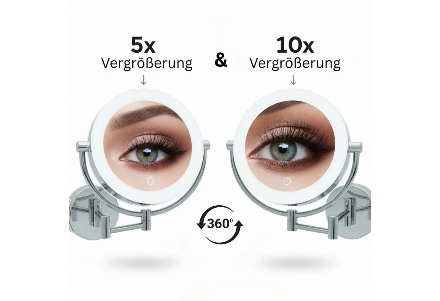 Libaro Kosmetikspiegel TOKIO LED mit 5/10-fach Vergrößerung