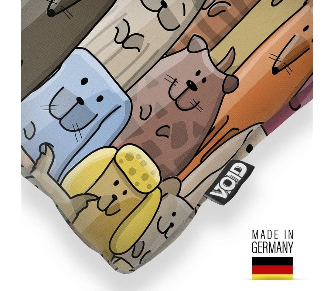 VOID Kissenbezug mit Hunderassen-Muster Bunt