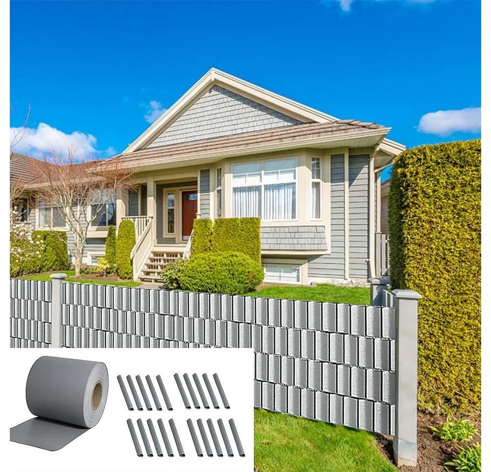 Melko PVC Sichtschutzstreifen 35/65m Grau Grün Anthrazit Zaunblende