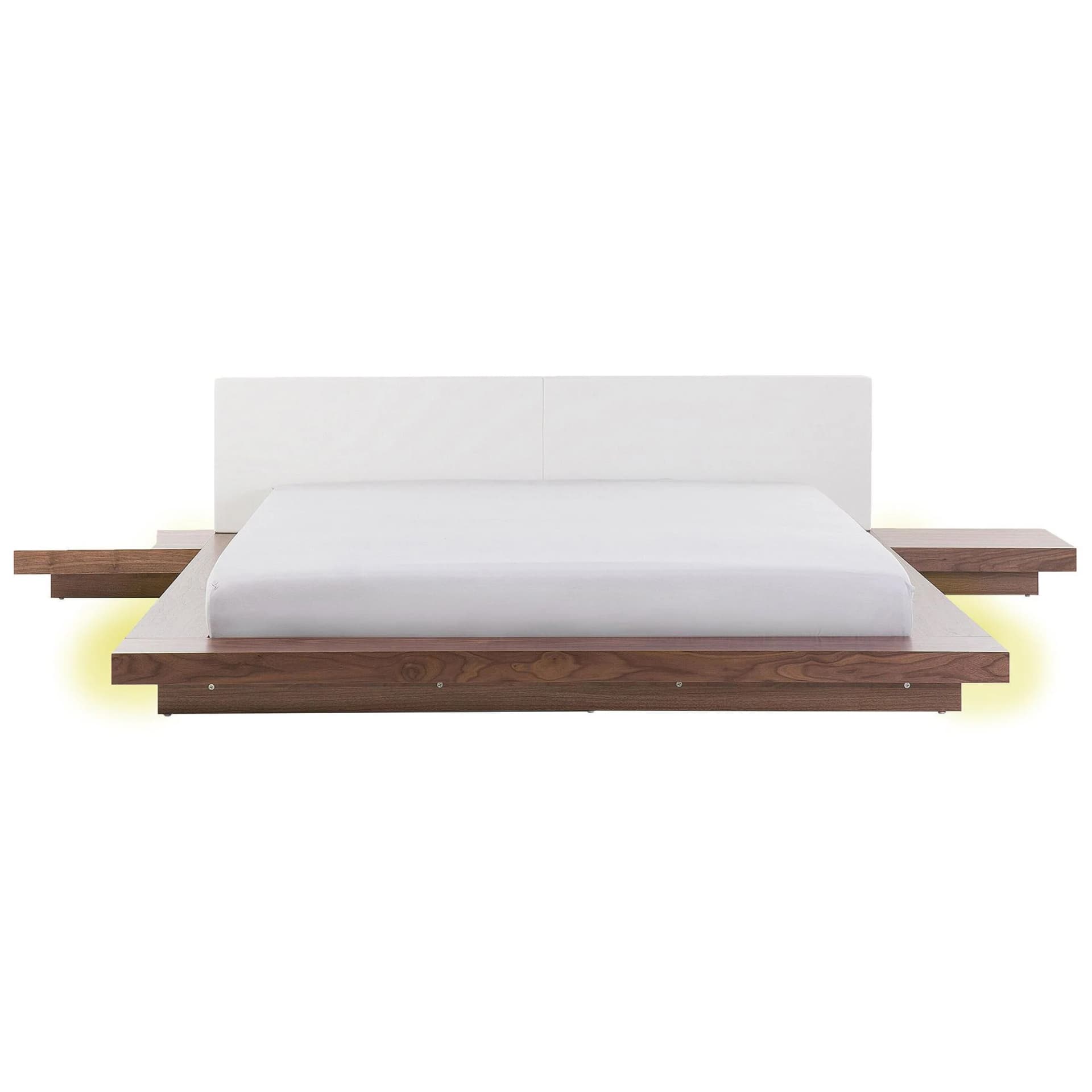Beliani Bett mit LED 180x200 cm Heller Holzfarbton Zen