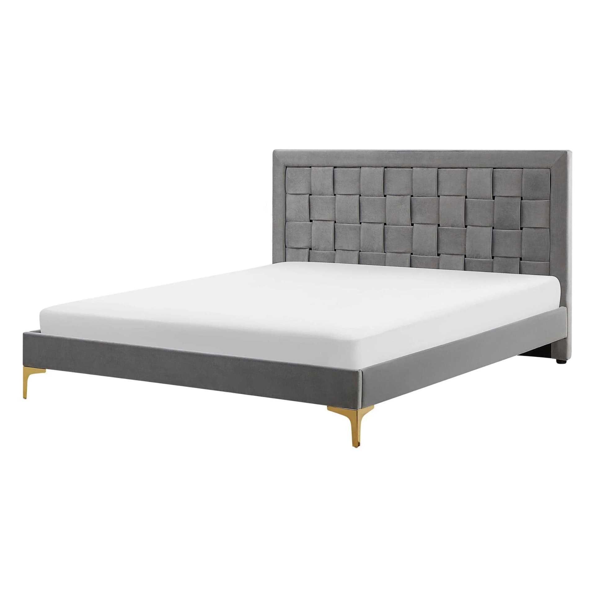 Beliani Doppelbett Limoux 140x200cm Grau Stoff