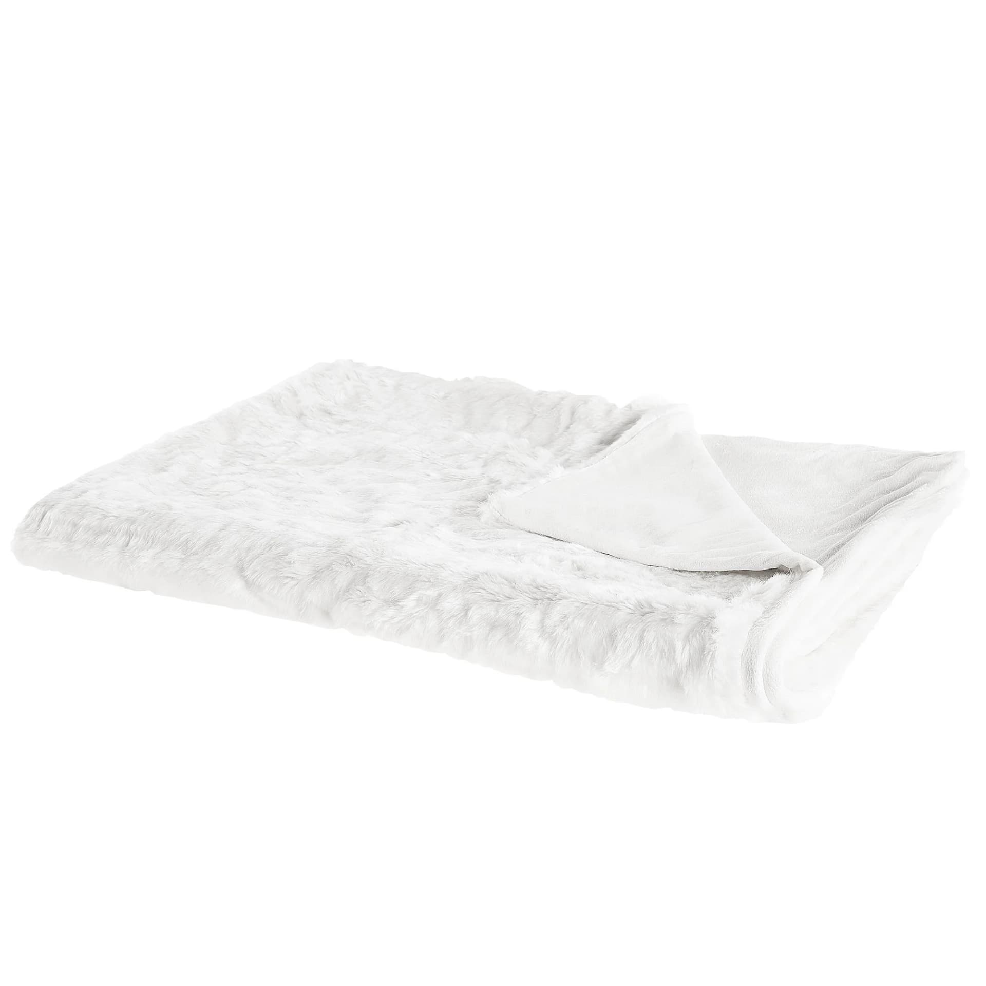 Beliani DECKE Cremeweiß Tourza 150/200 cm Textil