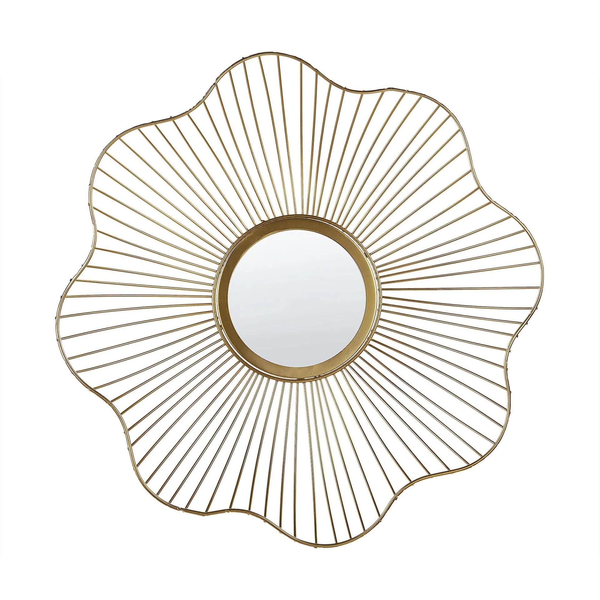 Beliani WANDSPIEGEL gold Blumenform 40 cm Sens