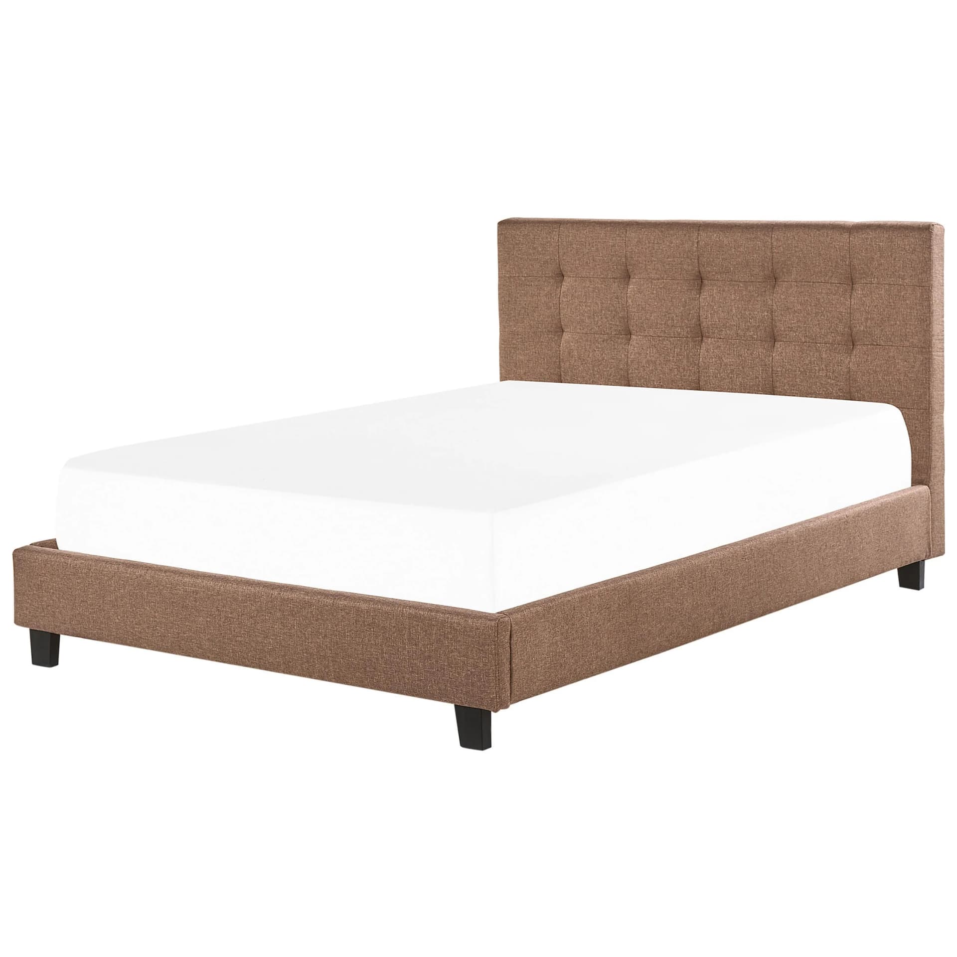 Beliani Bett La Rochelle 180x200 cm Braun mit Lattenrost