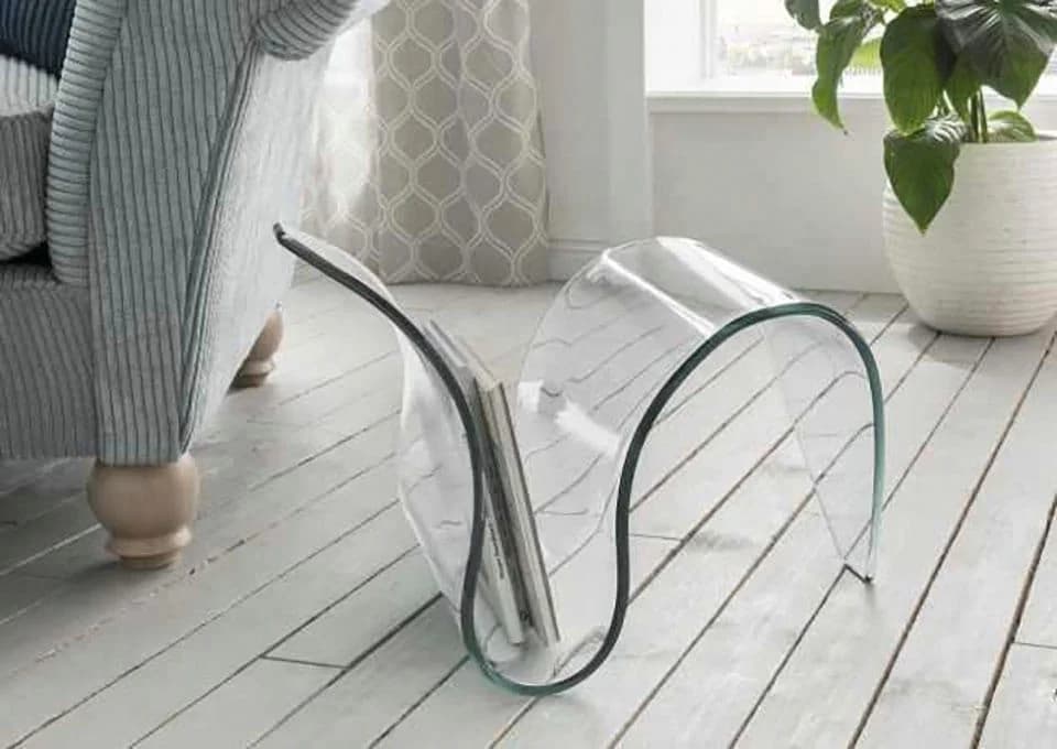 Beistelltisch PAROLI Transparent Klarglas Extravagantes Design