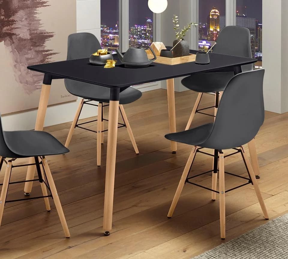 Esstisch PAROLI Modern Schwarz Braun Buche