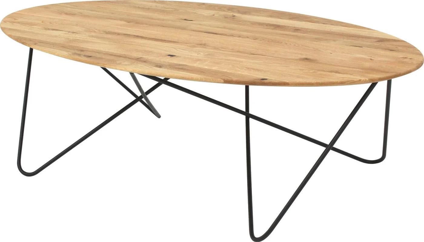 Couchtisch PAROLI "PRATO" Braun Oval Massivholz