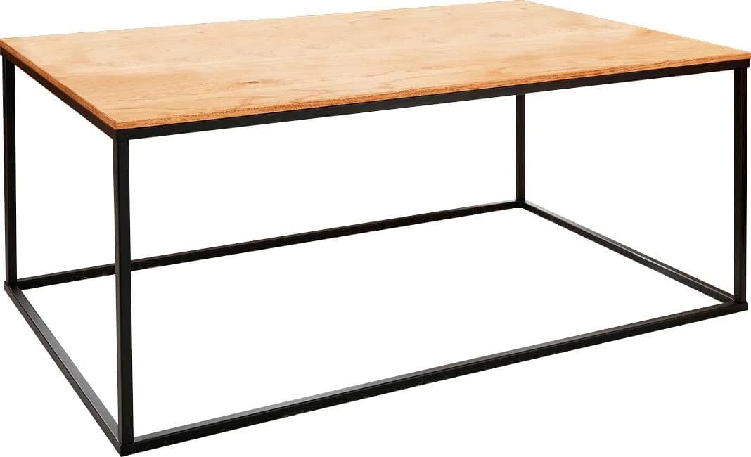 Couchtisch PAROLI Eiche Schwarz Massivholz mit Ablage