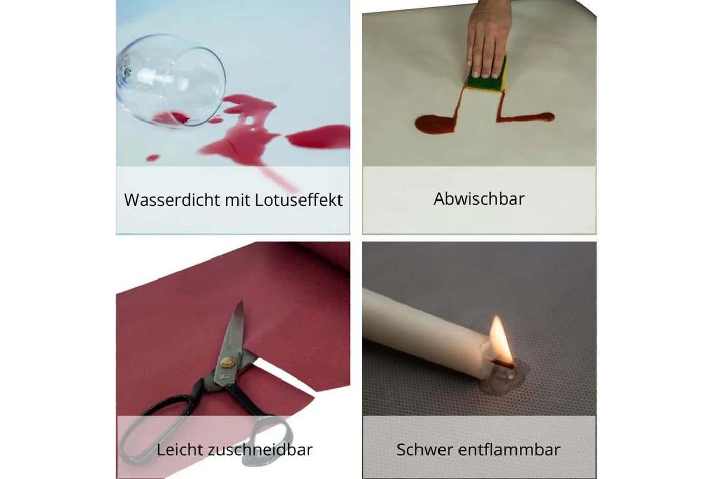 Sensalux Tischdeckenrolle 1,18m x 25m Weiß-Rot Karomuster Vlies