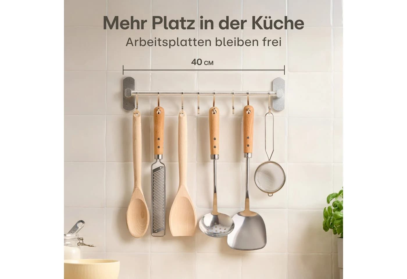 Praknu Hakenleiste Silber 8 Haken Ohne Bohren Selbstklebend