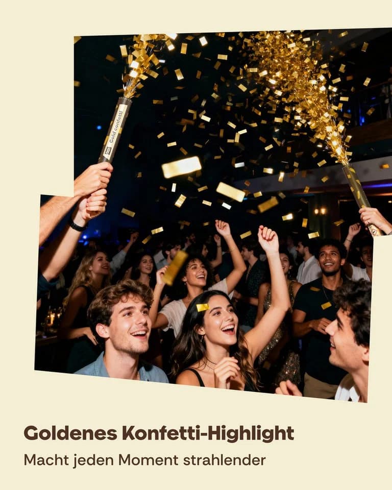 Praknu Konfetti 10er Set Gold XXL Konfettikanonen