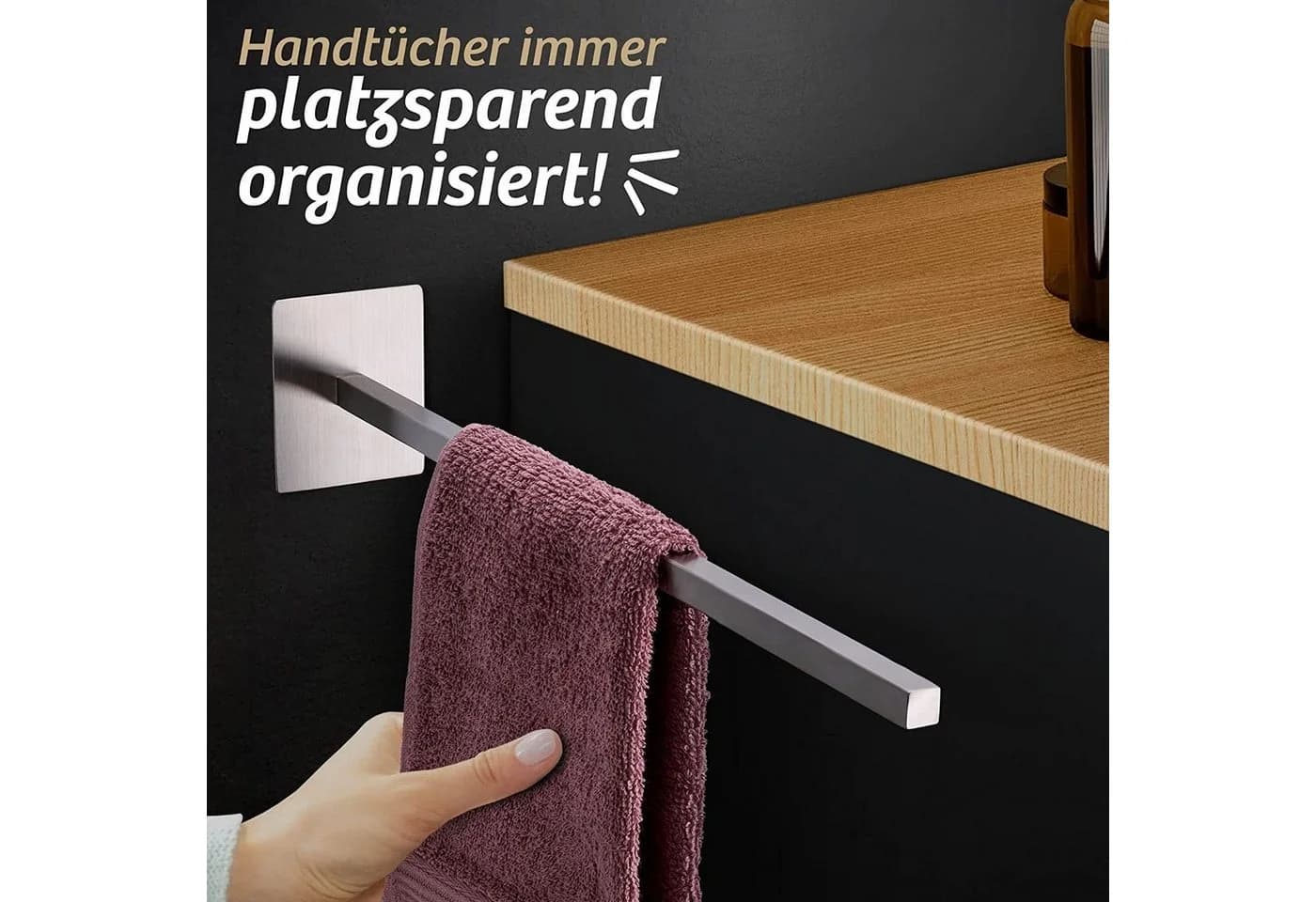Praknu Handtuchhalter ohne Bohren Edelstahl Silber