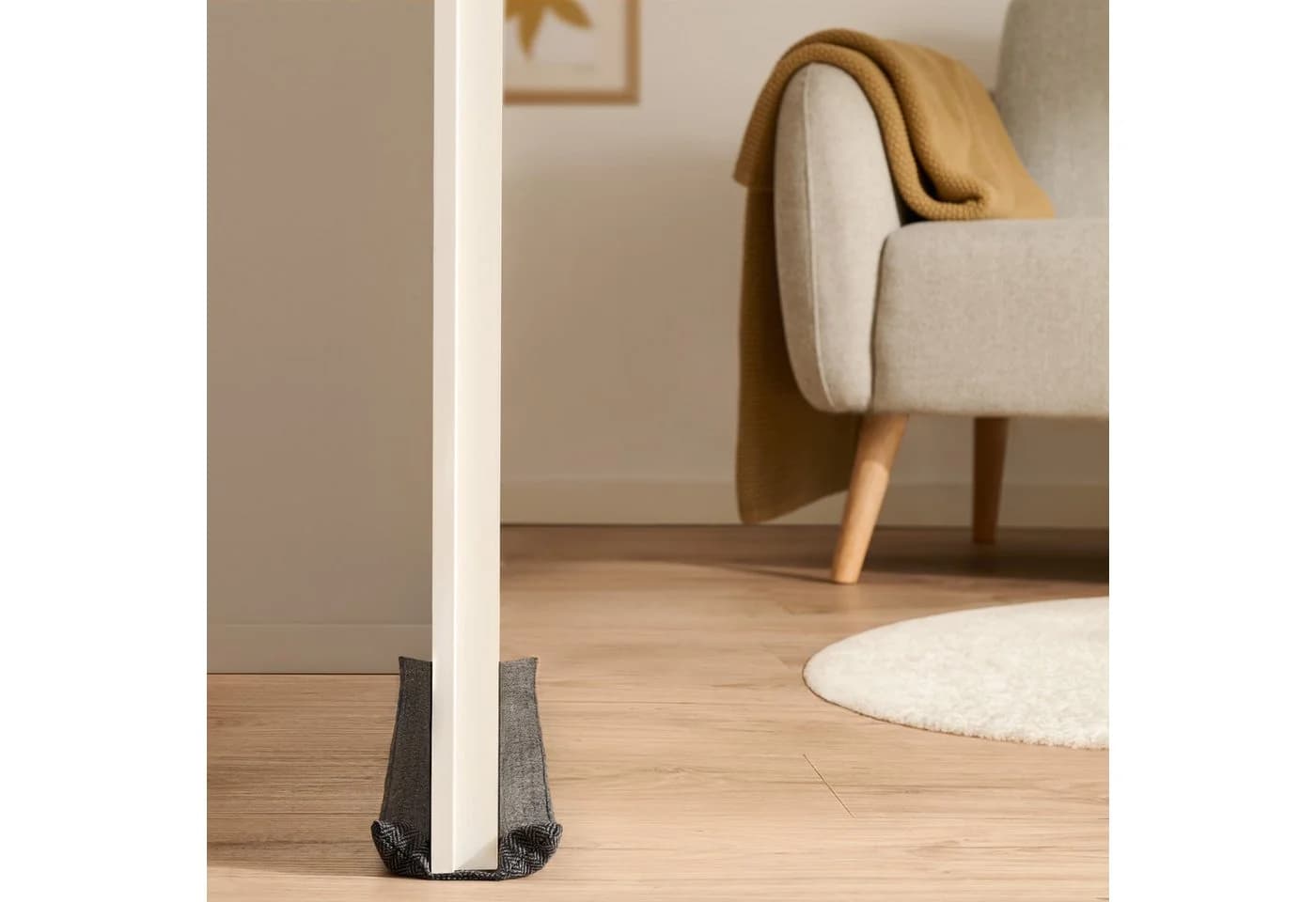 Praknu Zugluftstopper für Türen 70-100cm Waschbarer Stoff Energiesparend