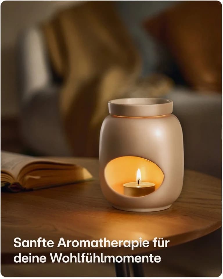 Praknu Duftlampe Keramik 100ml Teelicht Aromalampe für Öle & Duftwachs