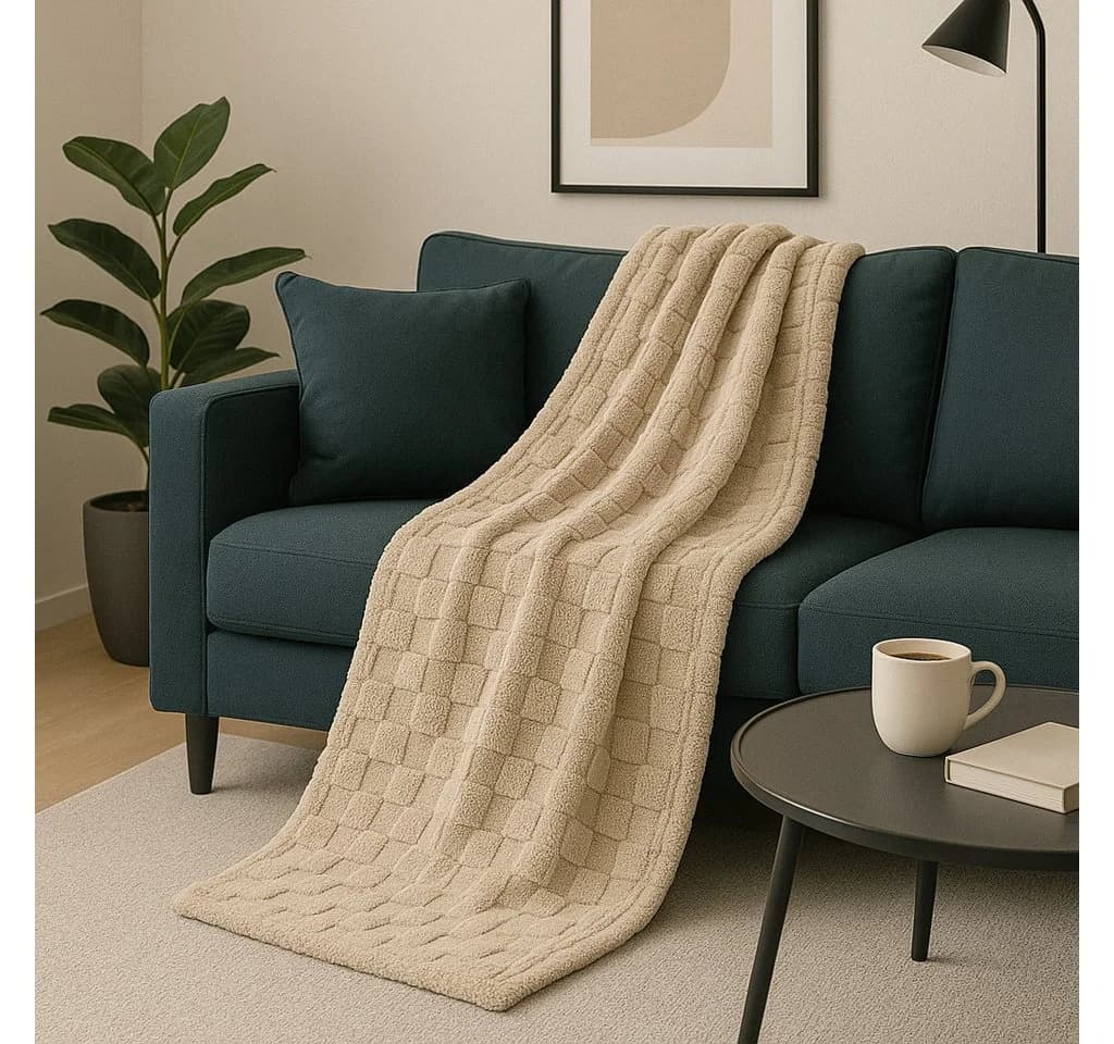 Betz Wohndecke Kuscheldecke VENEDIG Taupe XXL 150x200 cm