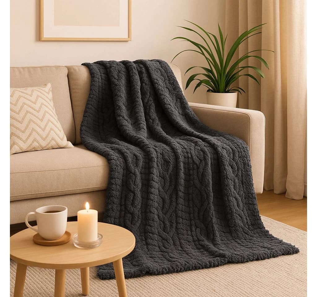 Betz Kuscheldecke BOZEN XXL 150x200 cm Flauschig Grau