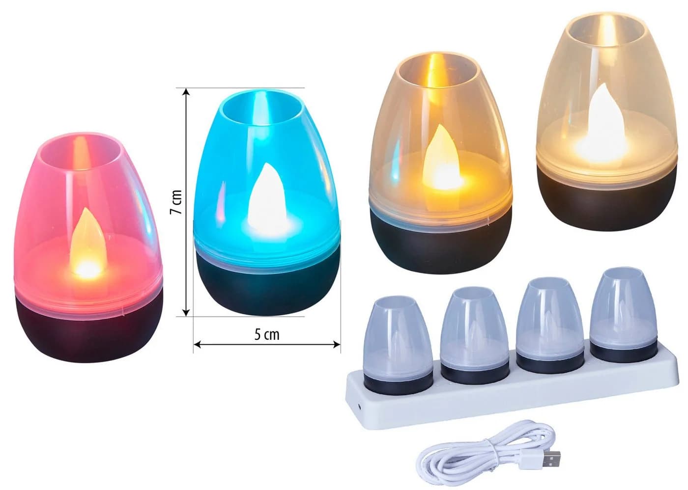 Northpoint LED Akku Lounge Lights RGBW mit Flackereffekt