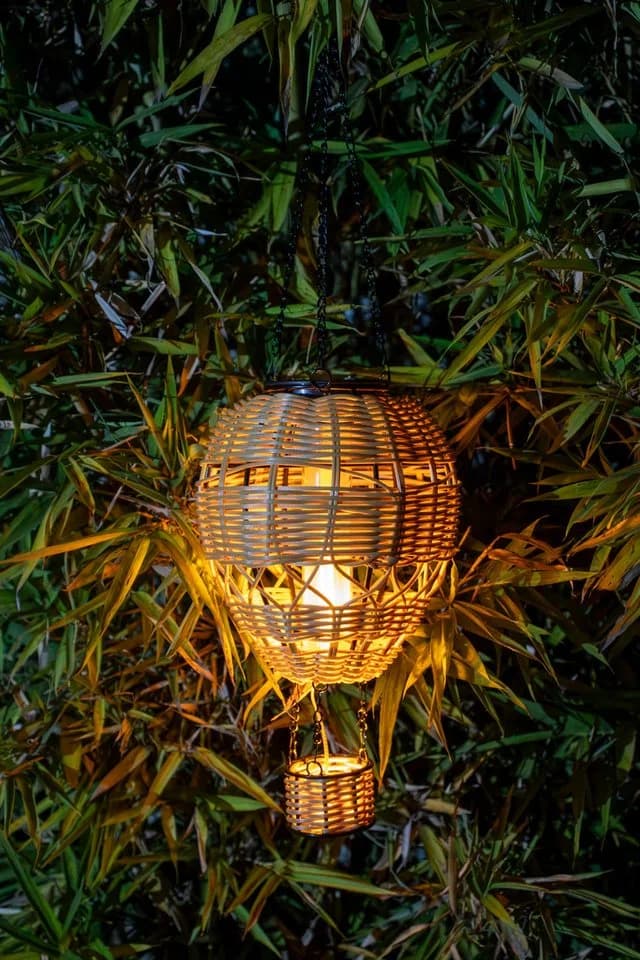Northpoint LED Solar Laterne Heißluftballon Windlicht Braun
