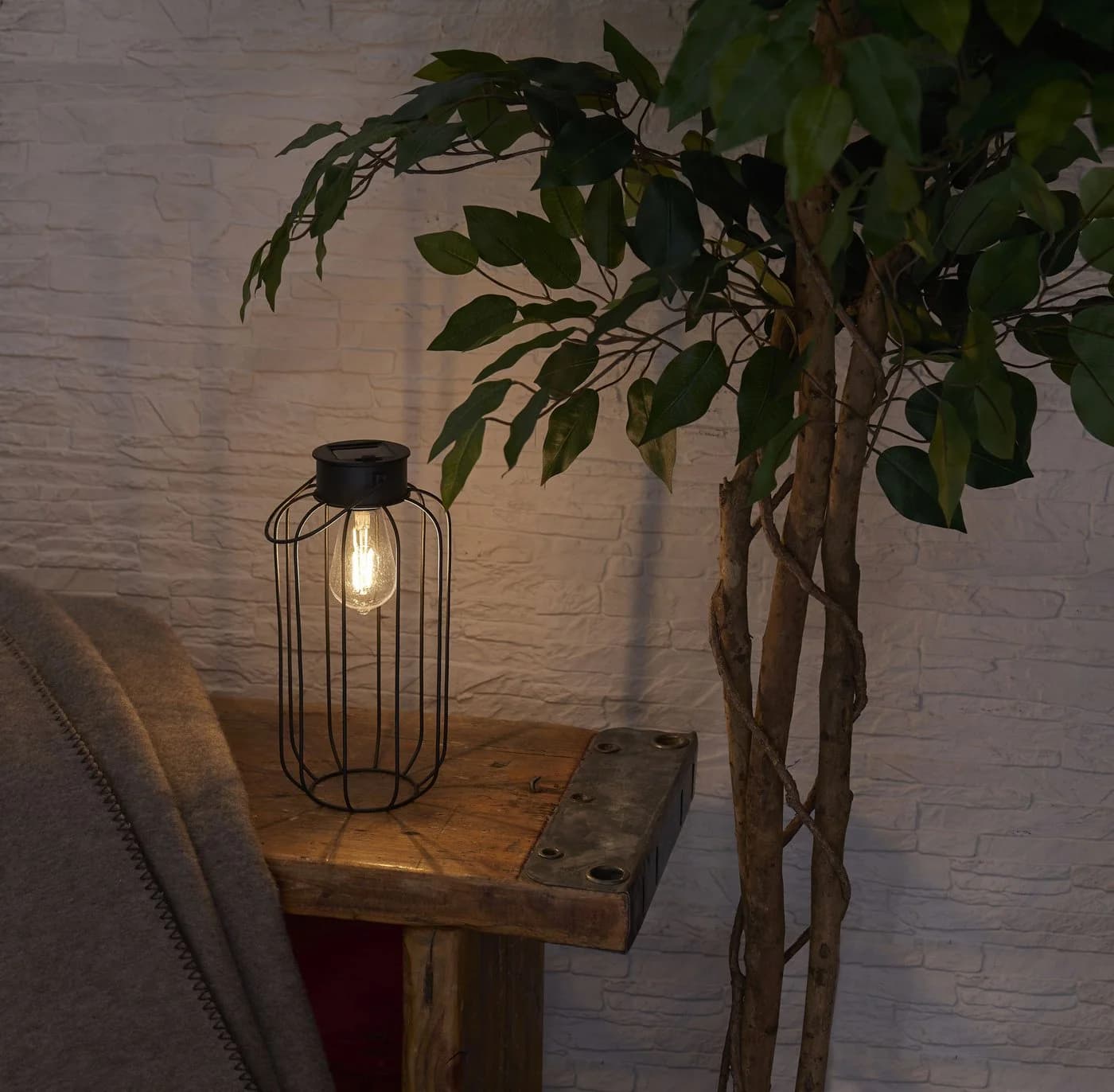 Northpoint LED Solarleuchte Laterne Industrielook Garten Balkon IP44
