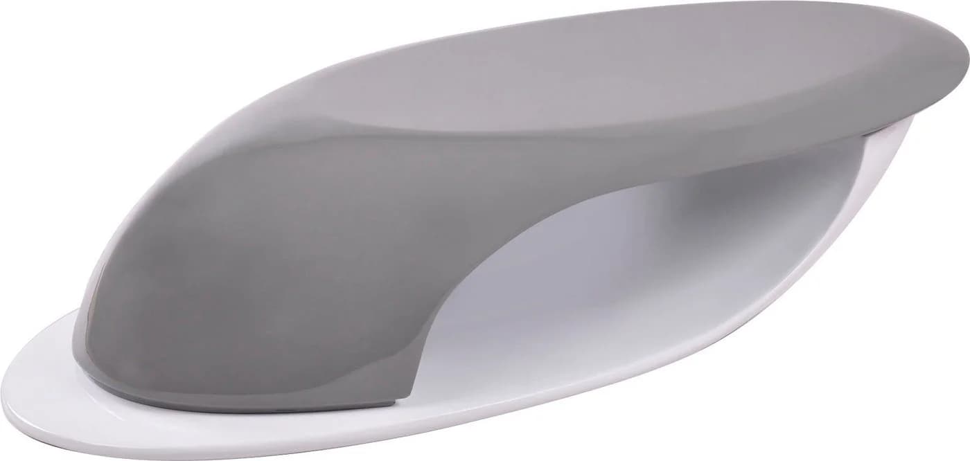 SALESFEVER Lignano Couchtisch Grau/Weiß Oval Hochglanz