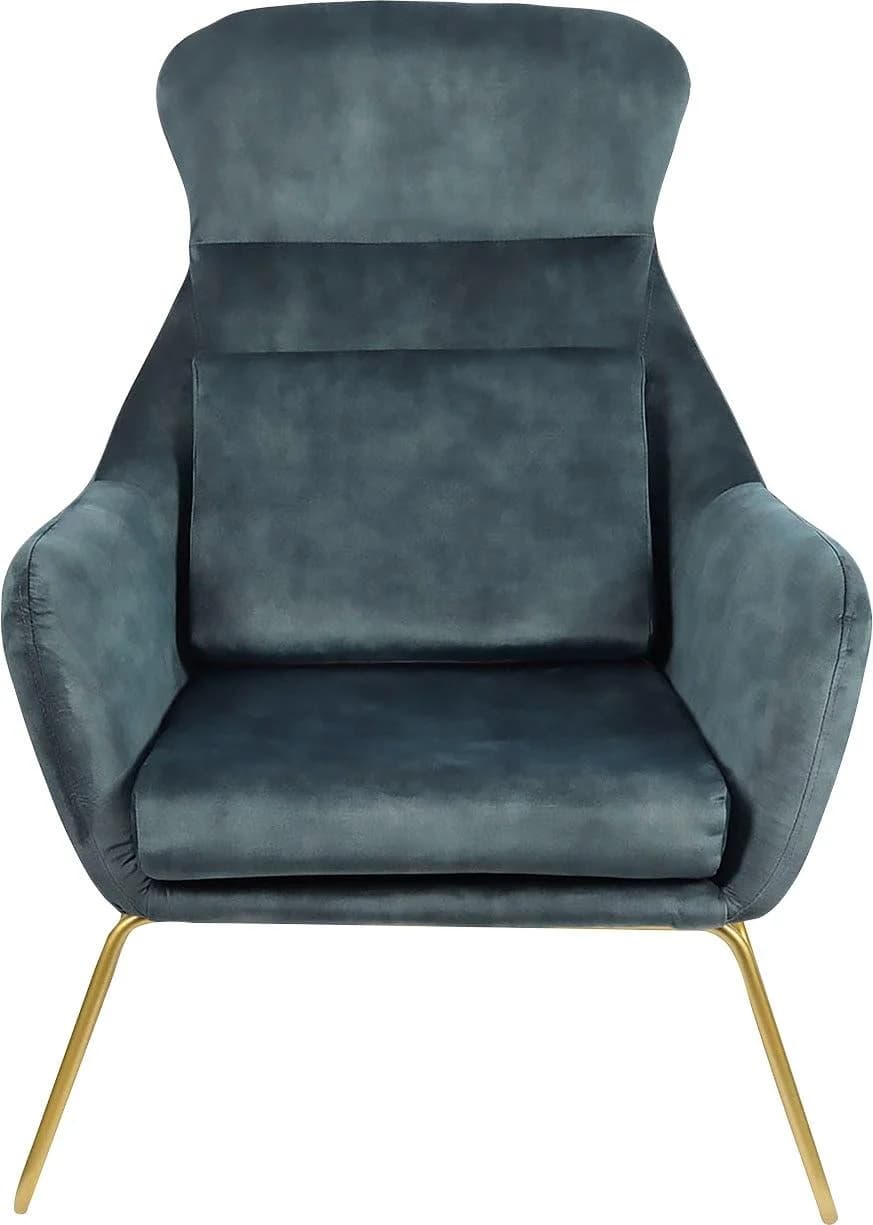 Salesfever Relaxsessel Budoni Blau Samtvelours mit Metallfüßen