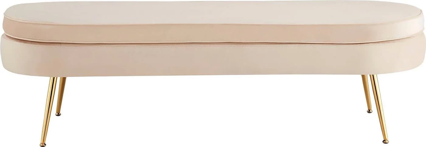Salesfever Clam Polsterbank Beige mit Metallgestell