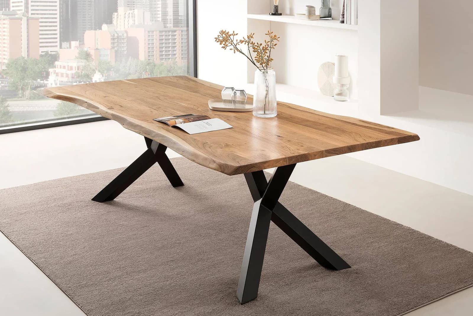 Esstisch SALESFEVER Designertisch für Mahlzeiten Massivholz