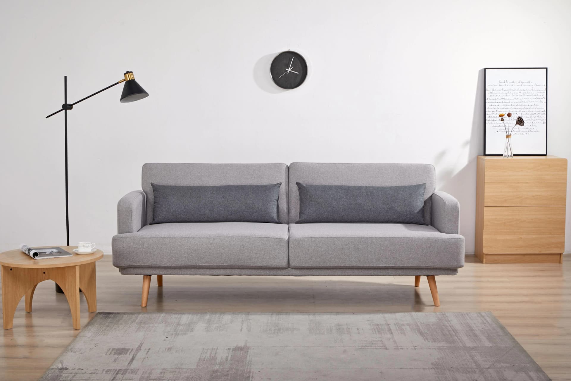Schlafsofa SALESFEVER "Malmö" 2,5-Sitzer Grau mit ausziehbarer Liegefläche