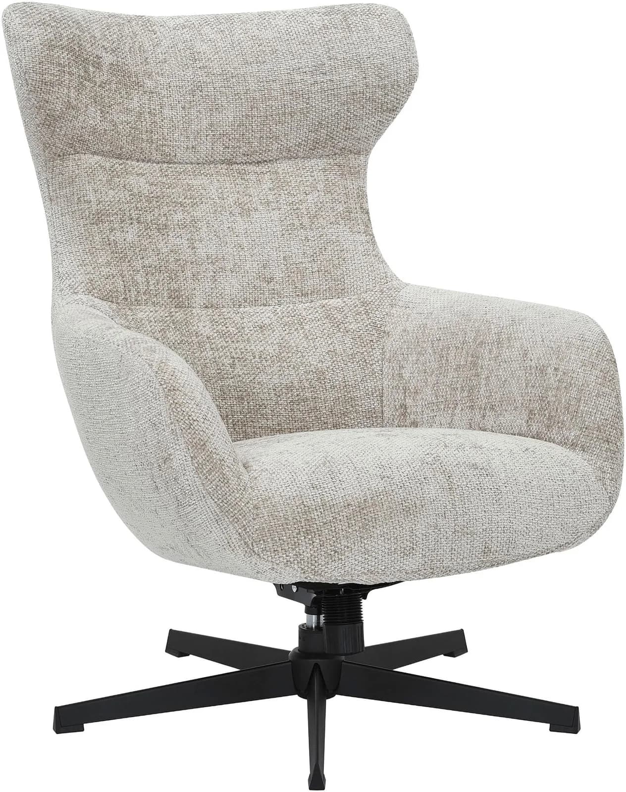 Salesfever Sessel Marvello Hellgrau Chenille 360° Dreh- und Kippfunktion