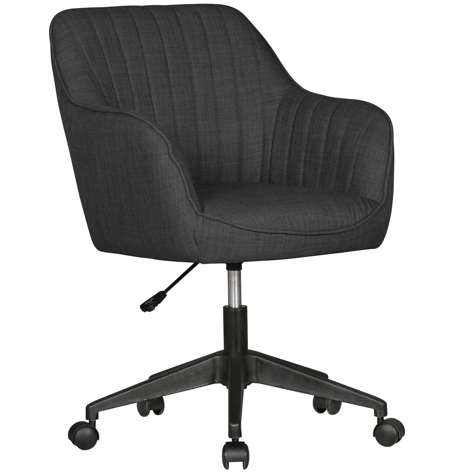 KADIMA DESIGN Retro Drehstuhl MARIA Schalenform Anthrazit Stoff