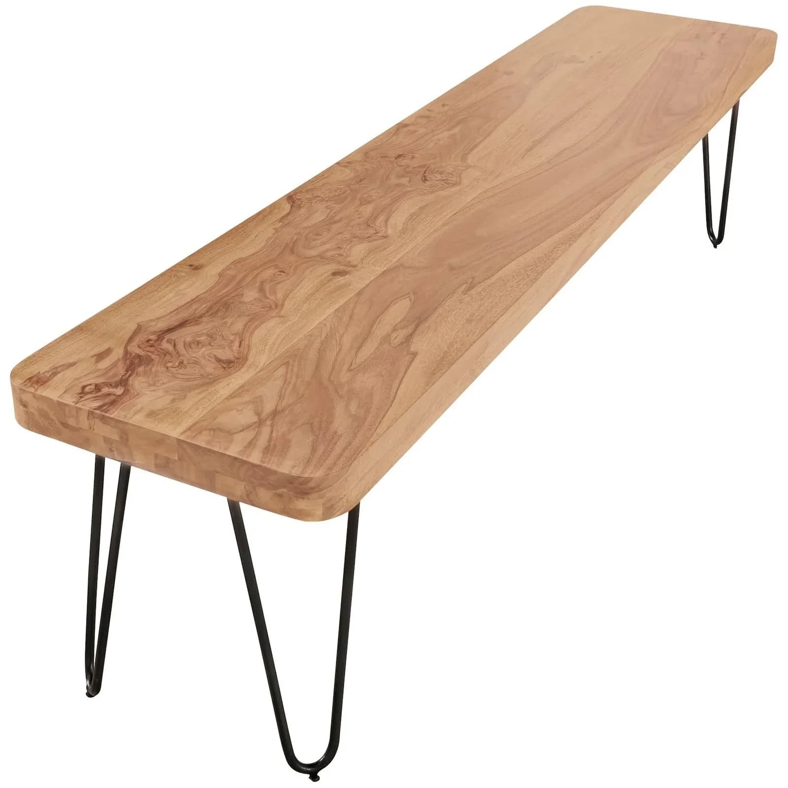 KADIMA DESIGN Sitzbank BALU Massivholz Landhausstil Metallbeine