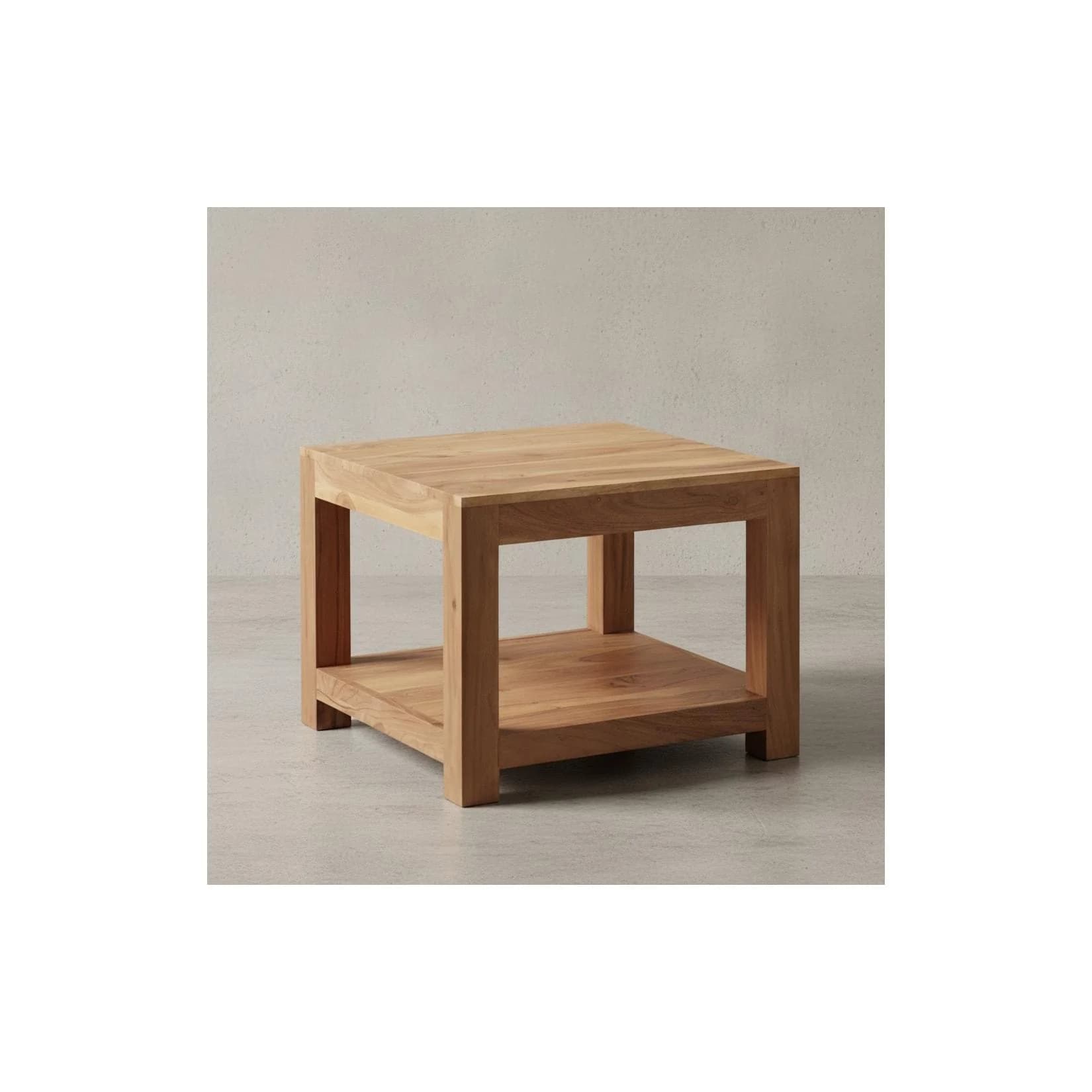 KADIMA DESIGN Couchtisch NAKO Massivholz Landhausstil mit Ablagefach