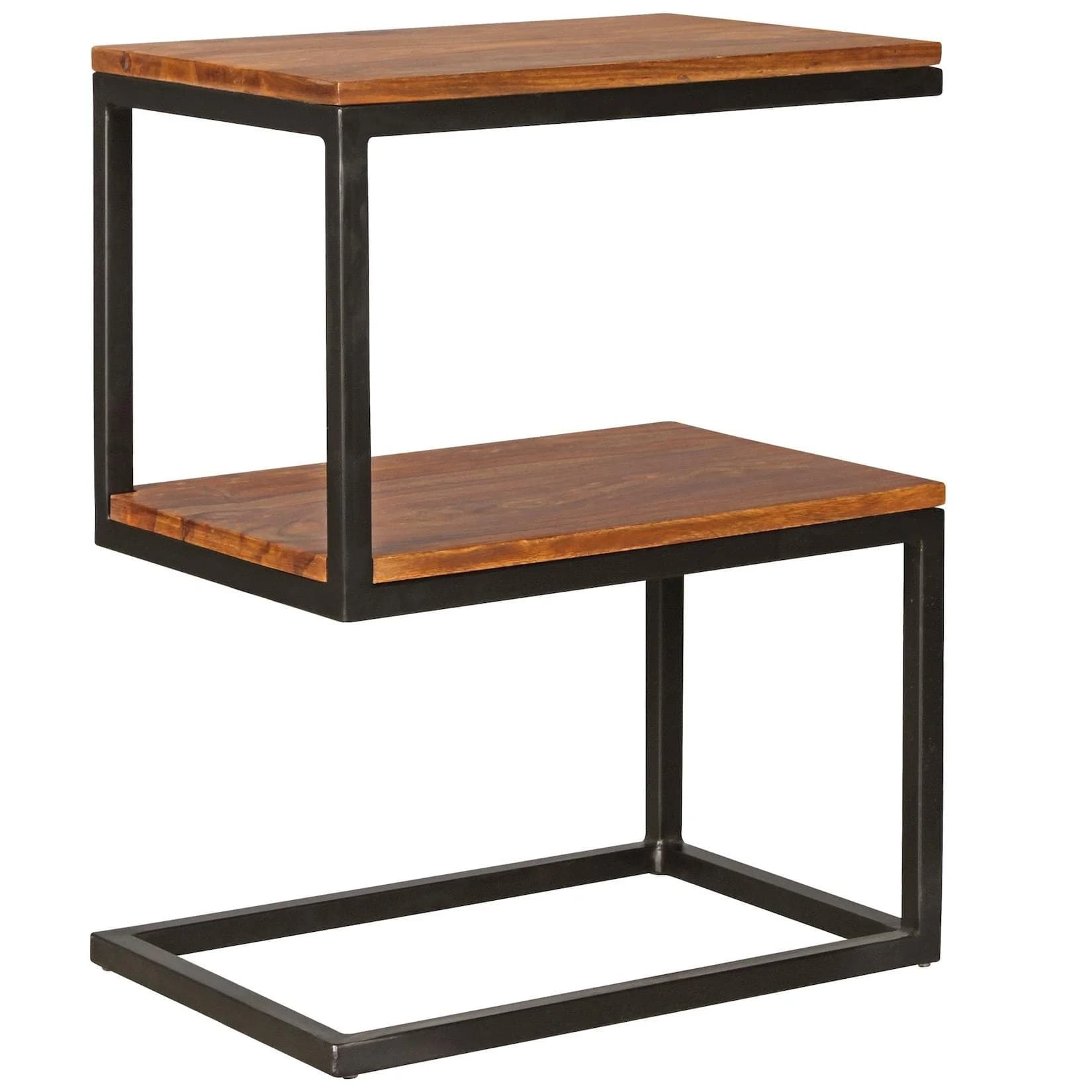 KADIMA DESIGN Beistelltisch INDI S-Design Schwarz Massivholz Metallgestell