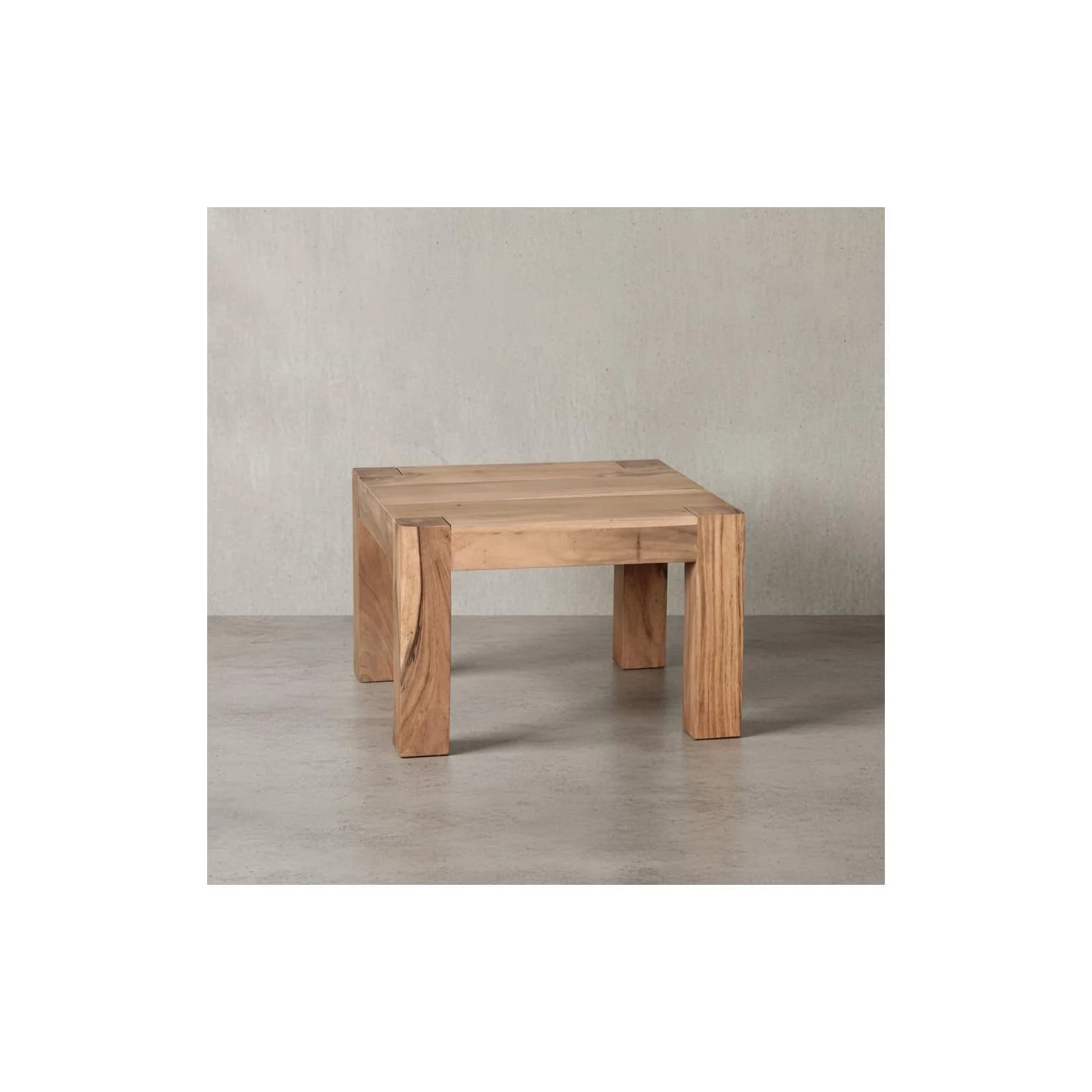 KADIMA DESIGN Rustikaler Couchtisch NAKO Akazienholz Quadratisch