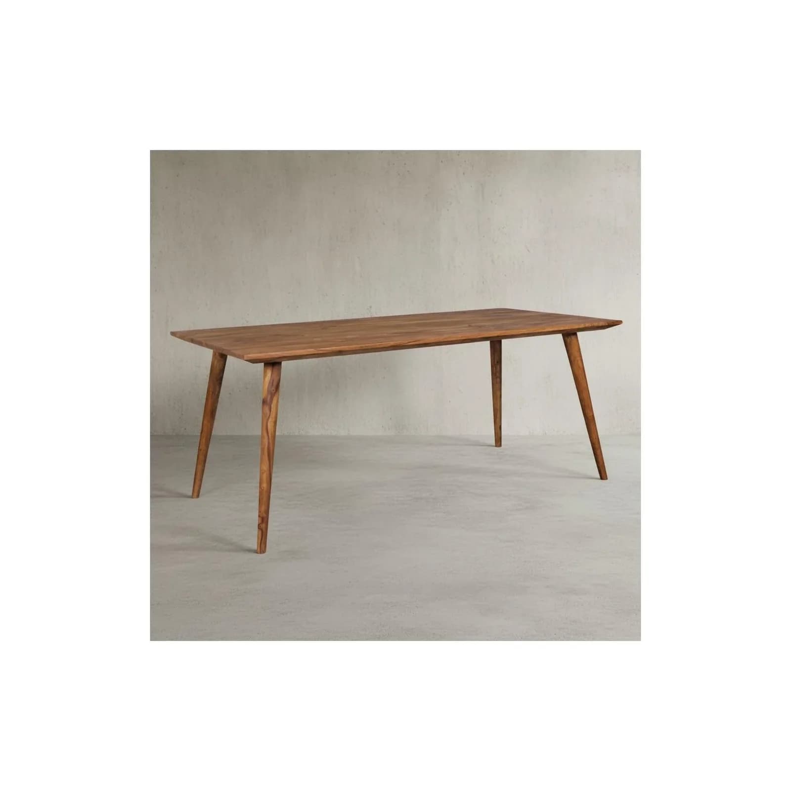 KADIMA DESIGN Esstisch SAVIO Massivholz Sheesham Retro Landhausstil Braun