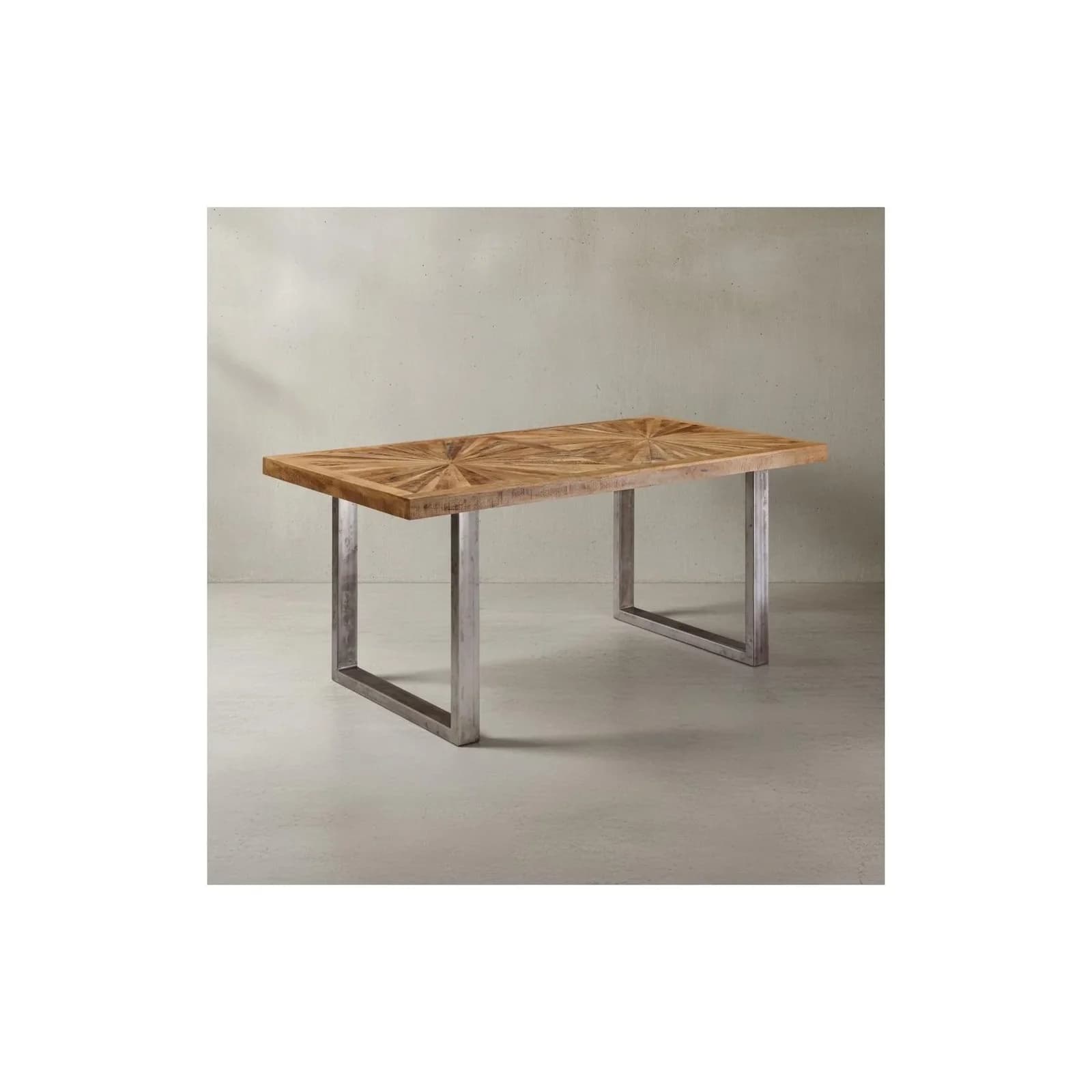 KADIMA DESIGN Rustikaler Mangoholz Esstisch mit Edelstahlbeinen