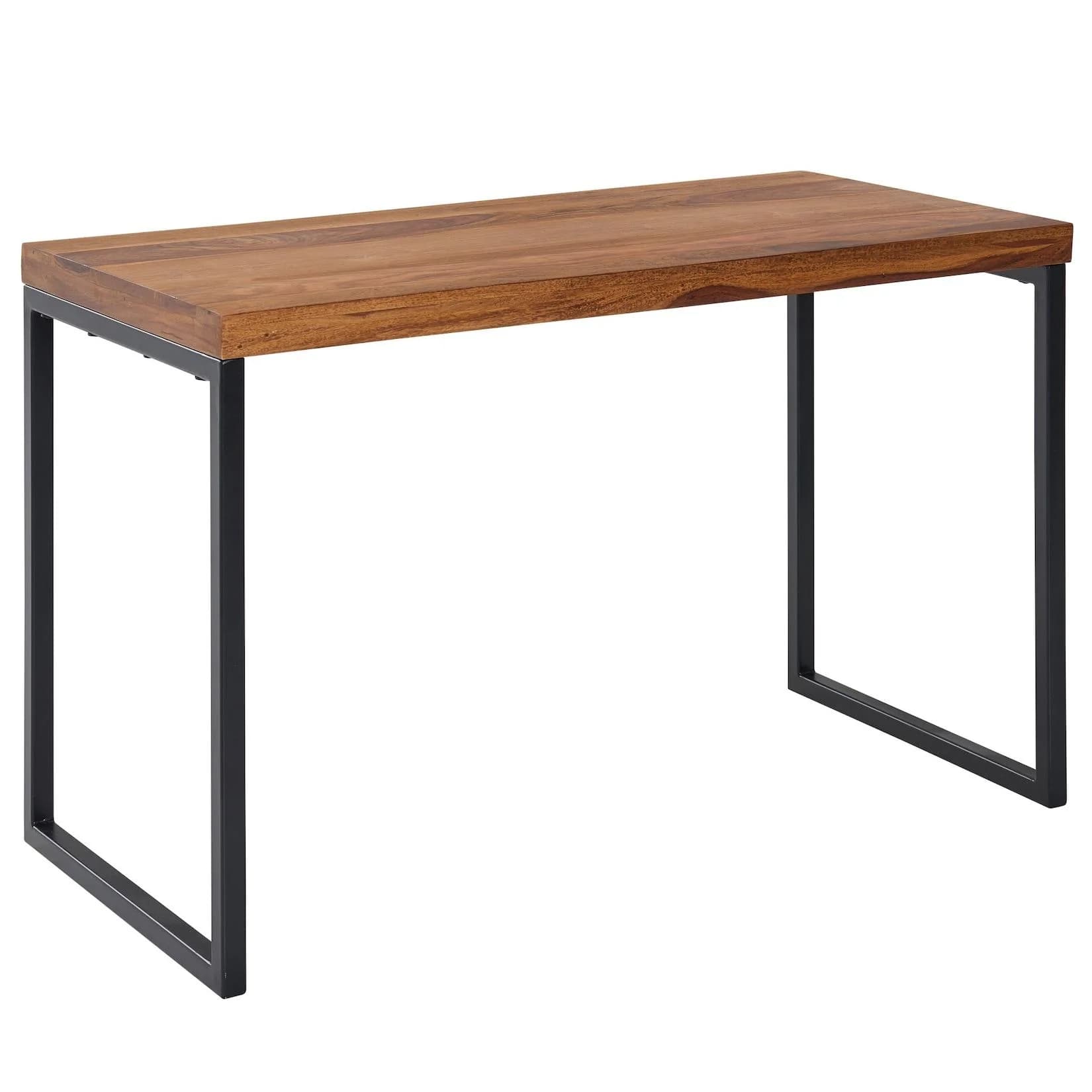 KADIMA DESIGN Industrie Schreibtisch Sheesham-Massivholz/Metall Handgefertigt Materialmix