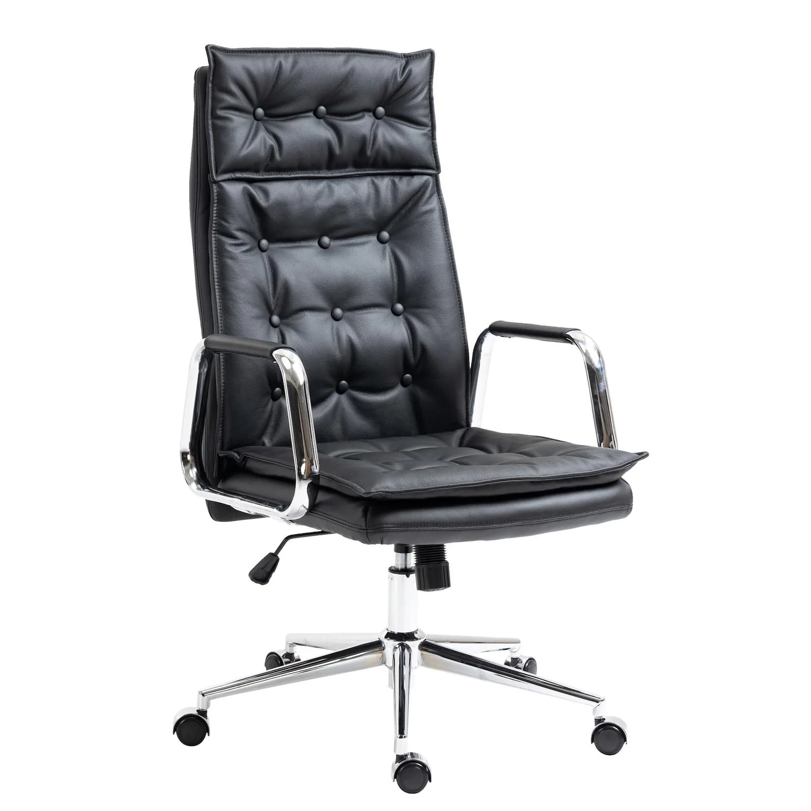 CLP Bürostuhl Sotira Ergonomisch Leder Höhenverstellbar 360° Drehbar