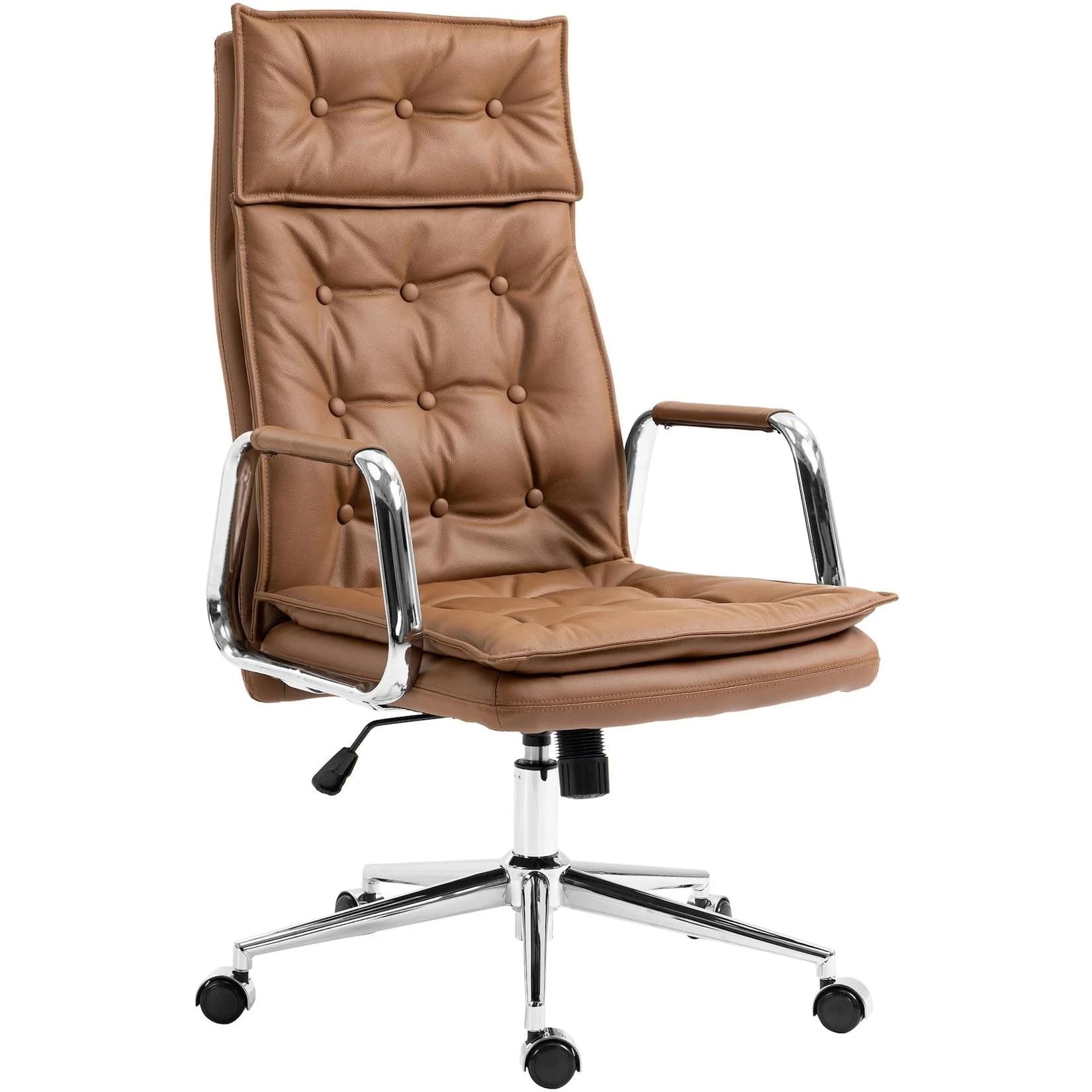 CLP Bürostuhl Sotira Ergonomisch Leder Höhenverstellbar 360° Drehstuhl
