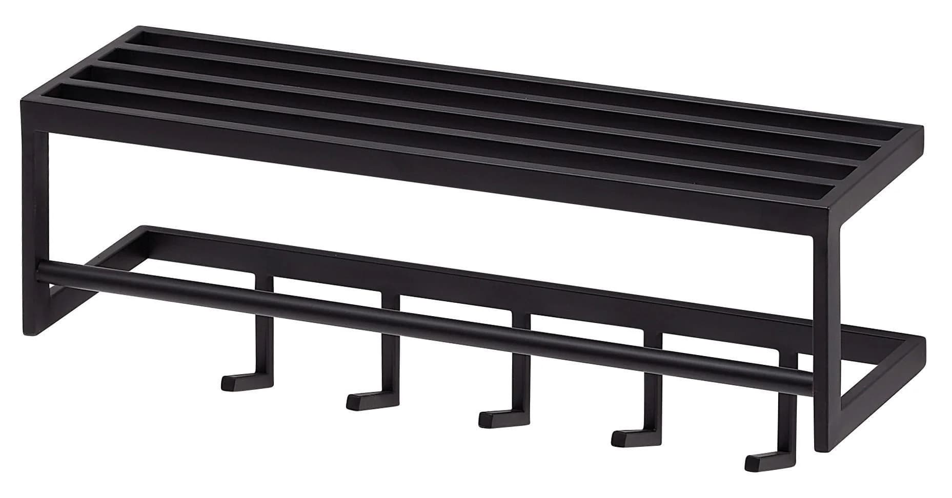 Wandgarderobe Schwarz Metall ca. 70x20x20 cm