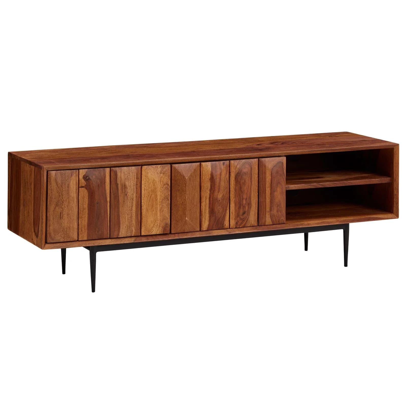 Lowboard Sheesham Massivholz Braun