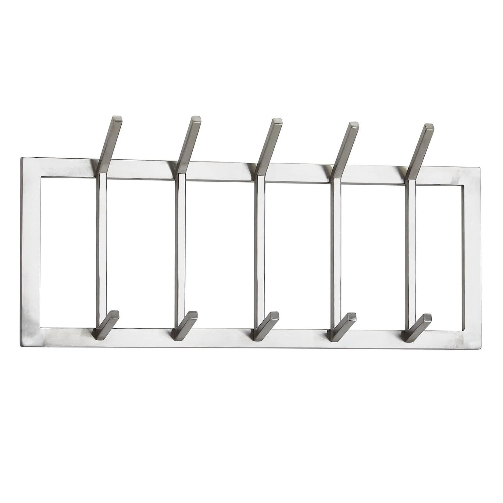FineBuy Wandgarderobe Metall Silber 10 Haken