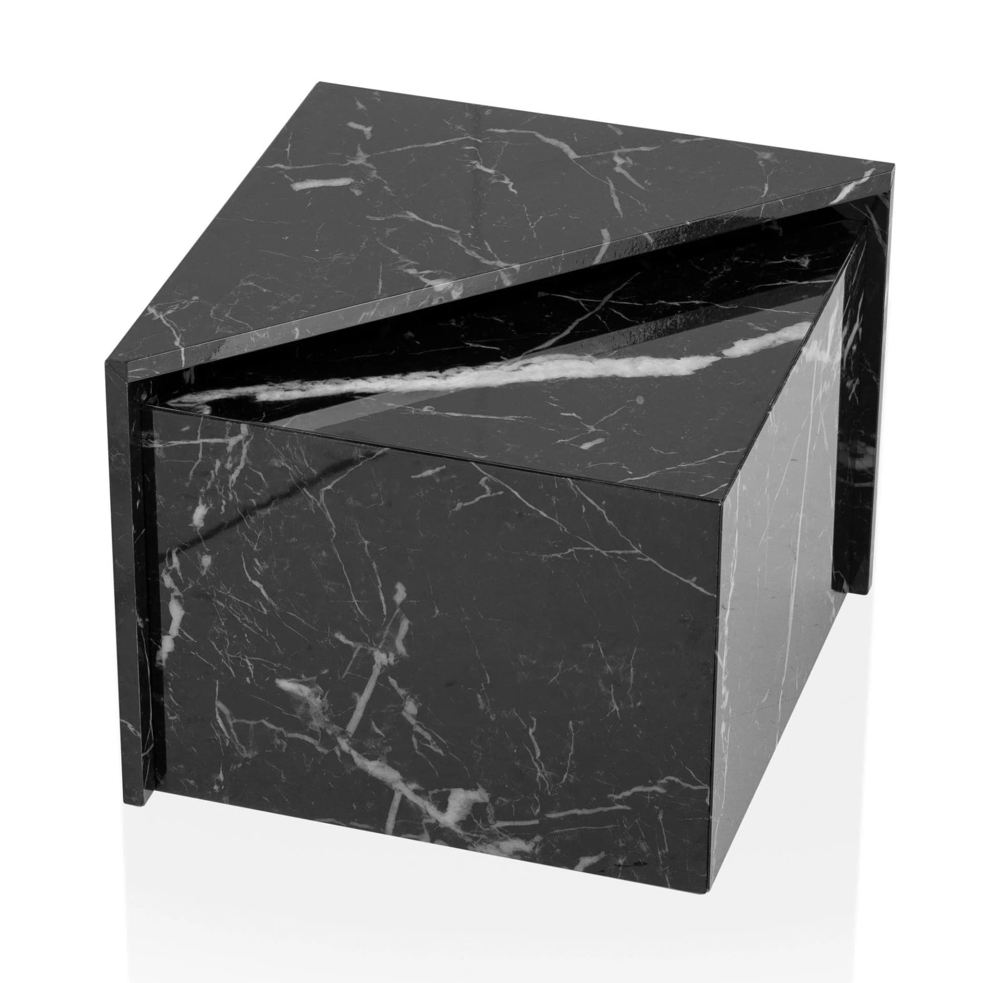 Satztisch MONOBLOC Schwarz 2er Set Beistelltische