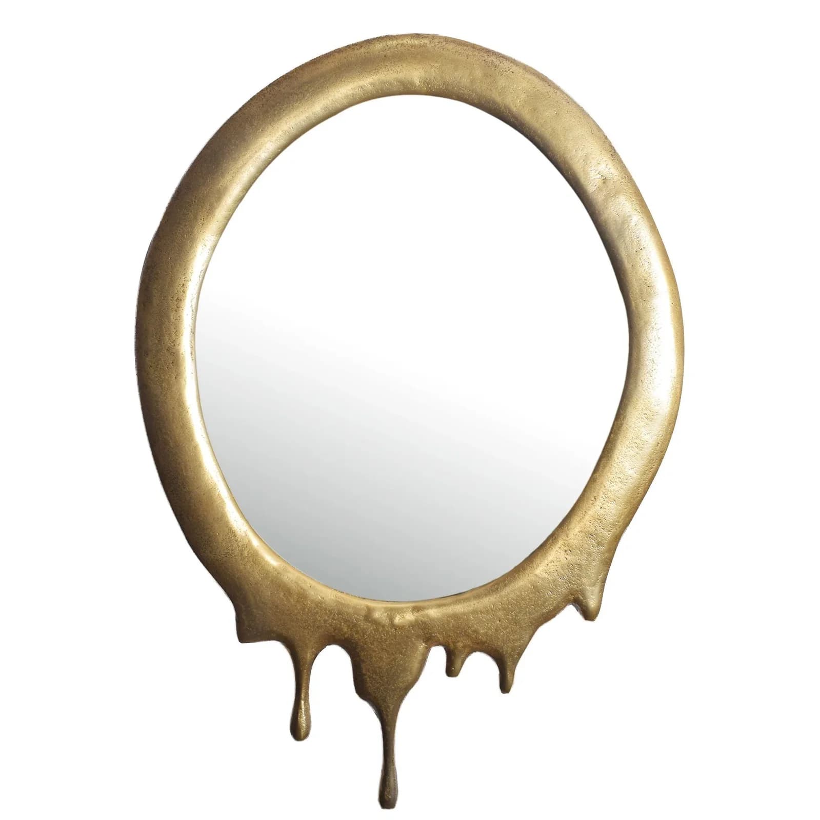 Wandspiegel Tropfenform Gold Aluminium
